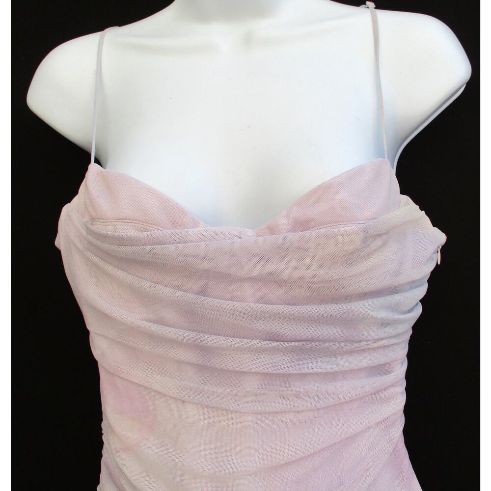 Nwt ZARA Lavender Purple Ruched Strapless Bodycon Midi Dress Women Sz L